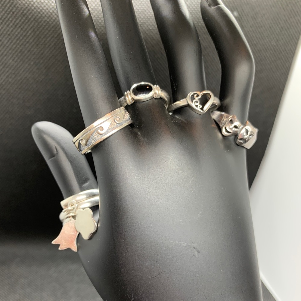 LOT of Sterling Silver SIZE 8 Vintage rings